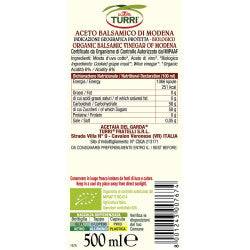 Balsamico Acetaia Del Garda, Organisk/Biologisk Balsamico fra Modena  I.G.P 0,5 L